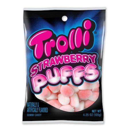 Trolli Trolli Strawberry Puffs 4.25 oz. Peg Bag, PK12 1256